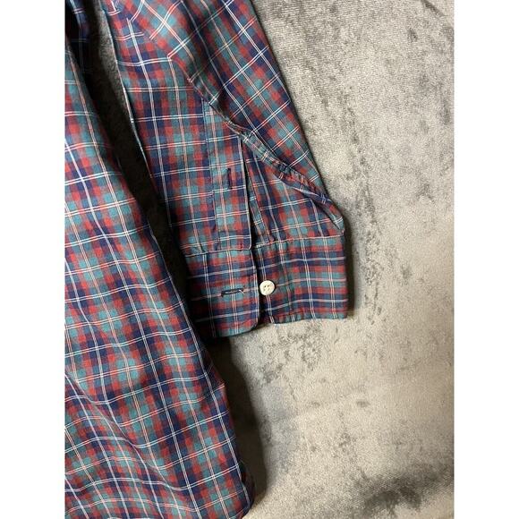 LL Bean Shirt Size XL Mens Red Button Down Plaid Pocket Long Sleeve Vintage - Picture 3 of 6
